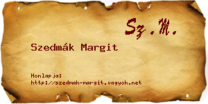 Szedmák Margit névjegykártya