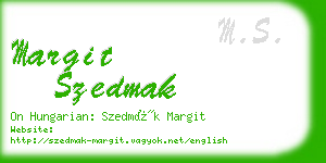 margit szedmak business card